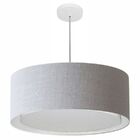 Lustre Pendente Cilíndrico Duplo Md-4297 Cúpula Em Tecido 60x