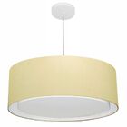 Lustre Pendente Cilíndrico Duplo Md-4297 Cúpula Em Tecido 60x