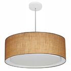 Lustre Pendente Cilíndrico Duplo Md-4297 Cúpula Em Tecido 60x