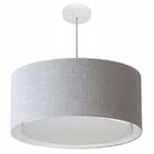 Lustre Pendente Cilíndrico Duplo Md-4298 Cúpula Em Tecido 60x