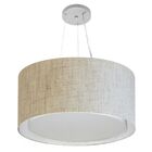 Lustre Pendente Cilíndrico Duplo Md-4300 Cúpula Em Tecido 50x