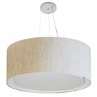Lustre Pendente Cilíndrico Duplo Md-4302 Cúpula Em Tecido 60x