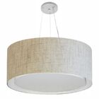 Lustre Pendente Cilíndrico Duplo Md-4303 Cúpula Em Tecido 70x