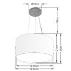 Lustre Pendente Cilíndrico Duplo Vivare Md-4123 Cúpula Em Tec