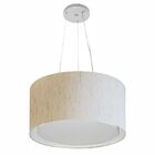 Lustre Pendente Cilíndrico Duplo Vivare Md-4123 Cúpula Em Tec