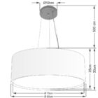 Lustre Pendente Cilíndrico Duplo Vivare Md-4126 Cúpula Em Tec