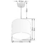 Lustre Pendente Cilíndrico Duplo Vivare Md-4284 Cúpula Em Tec