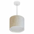 Lustre Pendente Cilíndrico Duplo Vivare Md-4284 Cúpula Em Tec