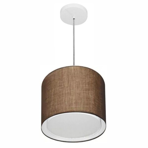 Lustre Pendente Cilíndrico Duplo Vivare Md-4284 Cúpula Em Tec