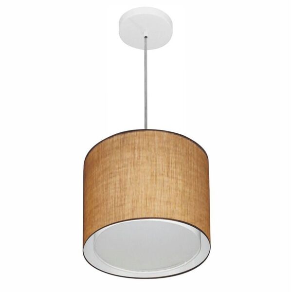 Lustre Pendente Cilíndrico Duplo Vivare Md-4284 Cúpula Em Tec