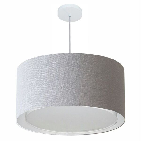 Lustre Pendente Cilíndrico Duplo Vivare Md-4289 Cúpula Em Tec