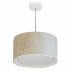Lustre Pendente Cilíndrico Duplo Vivare Md-4290 Cúpula Em Tec