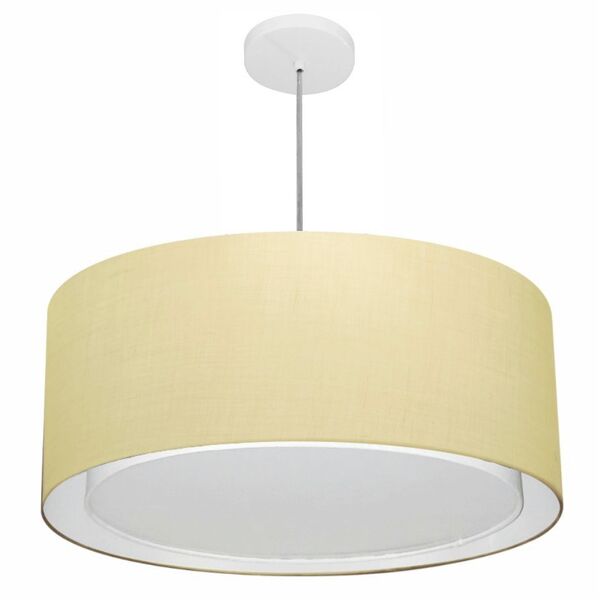 Lustre Pendente Cilíndrico Duplo Vivare Md-4291 Cúpula Em Tec