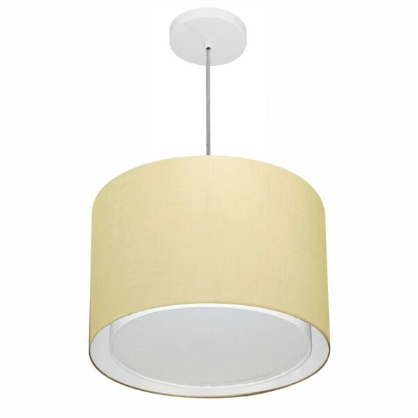 Lustre Pendente Cilíndrico Duplo Vivare Md-4292 Cúpula Em Tec