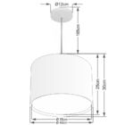 Lustre Pendente Cilíndrico Duplo Vivare Md-4292 Cúpula Em Tec