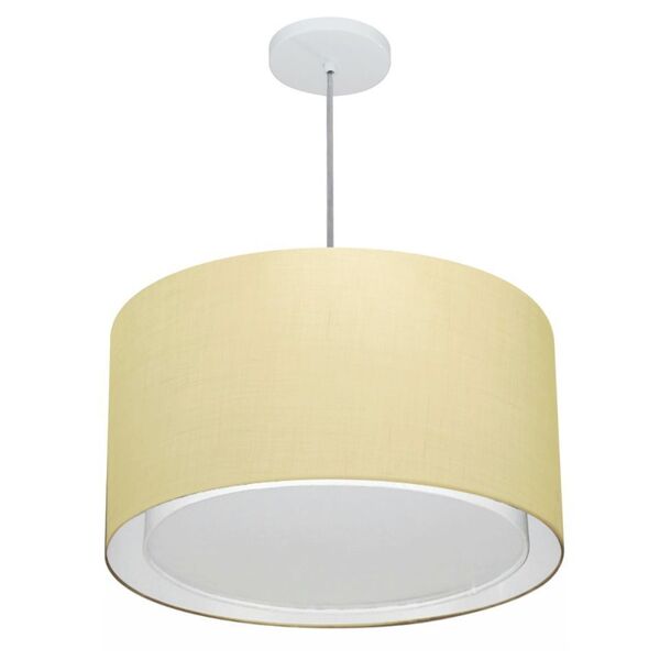 Lustre Pendente Cilíndrico Duplo Vivare Md-4293 Cúpula Em Tec