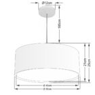 Lustre Pendente Cilíndrico Duplo Vivare Md-4294 Cúpula Em Tec