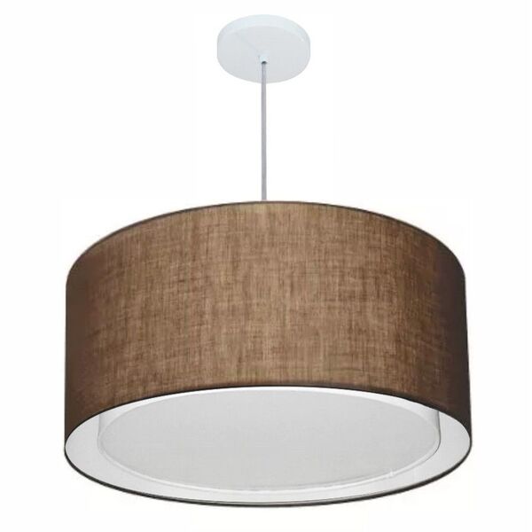 Lustre Pendente Cilíndrico Duplo Vivare Md-4296 Cúpula Em Tec