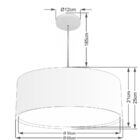 Lustre Pendente Cilíndrico Duplo Vivare Md-4297 Cúpula Em Tec