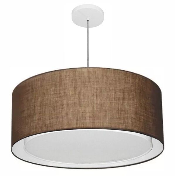 Lustre Pendente Cilíndrico Duplo Vivare Md-4298 Cúpula Em Tec