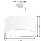 Lustre Pendente Cilíndrico Duplo Vivare Md-4298 Cúpula Em Tec