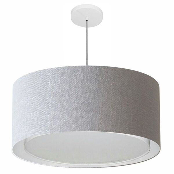 Lustre Pendente Cilíndrico Duplo Vivare Md-4298 Cúpula Em Tec
