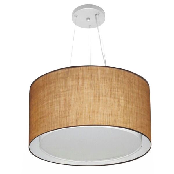 Lustre Pendente Cilíndrico Duplo Vivare Md-4299 Cúpula Em Tec