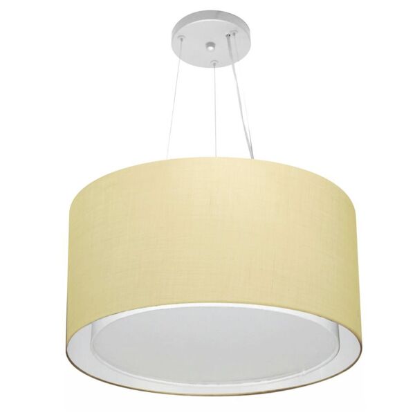 Lustre Pendente Cilíndrico Duplo Vivare Md-4299 Cúpula Em Tec