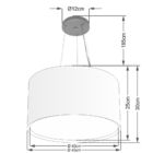 Lustre Pendente Cilíndrico Duplo Vivare Md-4299 Cúpula Em Tec