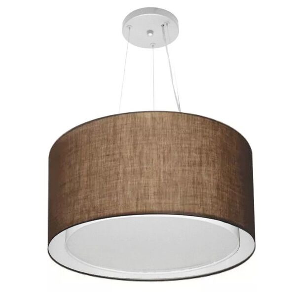 Lustre Pendente Cilíndrico Duplo Vivare Md-4299 Cúpula Em Tec