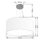 Lustre Pendente Cilíndrico Duplo Vivare Md-4300 Cúpula Em Tec