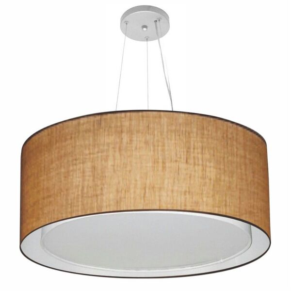 Lustre Pendente Cilíndrico Duplo Vivare Md-4302 Cúpula Em Tec