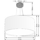 Lustre Pendente Cilíndrico Duplo Vivare Md-4302 Cúpula Em Tec