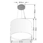 Lustre Pendente Cilíndrico Duplo Vivare Md-4304 Cúpula Em Tec