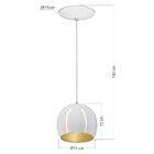 Lustre Pendente Cilindrico Em Alumínio Branco Ouro - Bivolt