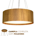 Lustre Pendente Cilíndrico Madeira Freijó - 50cm