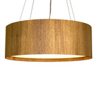 Lustre Pendente Cilíndrico Madeira Freijó - 50cm