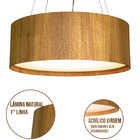 Lustre Pendente Cilíndrico Madeira Freijó - 60cm