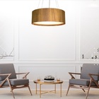 Lustre Pendente Cilíndrico Madeira Freijó - 60cm