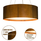 Lustre Pendente Cilíndrico Madeira Imbuia - 50cm