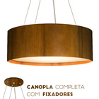 Lustre Pendente Cilíndrico Madeira Imbuia - 70cm