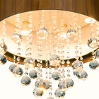 Lustre Pendente Cilíndrico Madeira Teca Escura E Cristais - 7