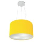 Lustre Pendente Cilíndrico Md-4009 Cúpula Em Tecido 40x21cm A