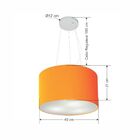 Lustre Pendente Cilíndrico Md-4009 Cúpula Em Tecido 40x21cm L