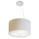 Lustre Pendente Cilíndrico Md-4009 Cúpula Em Tecido 40x21cm L