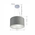 Lustre Pendente Cilíndrico Md-4009 Cúpula Em Tecido 40x21cm R