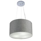Lustre Pendente Cilíndrico Md-4009 Cúpula Em Tecido 40x21cm R