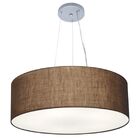 Lustre Pendente Cilíndrico Md-4010 Cúpula Em Tecido 60x21cm C