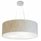 Lustre Pendente Cilíndrico Md-4010 Cúpula Em Tecido 60x21cm R