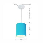 Lustre Pendente Cilíndrico Md-4012 Cúpula Em Tecido 18x25cm A